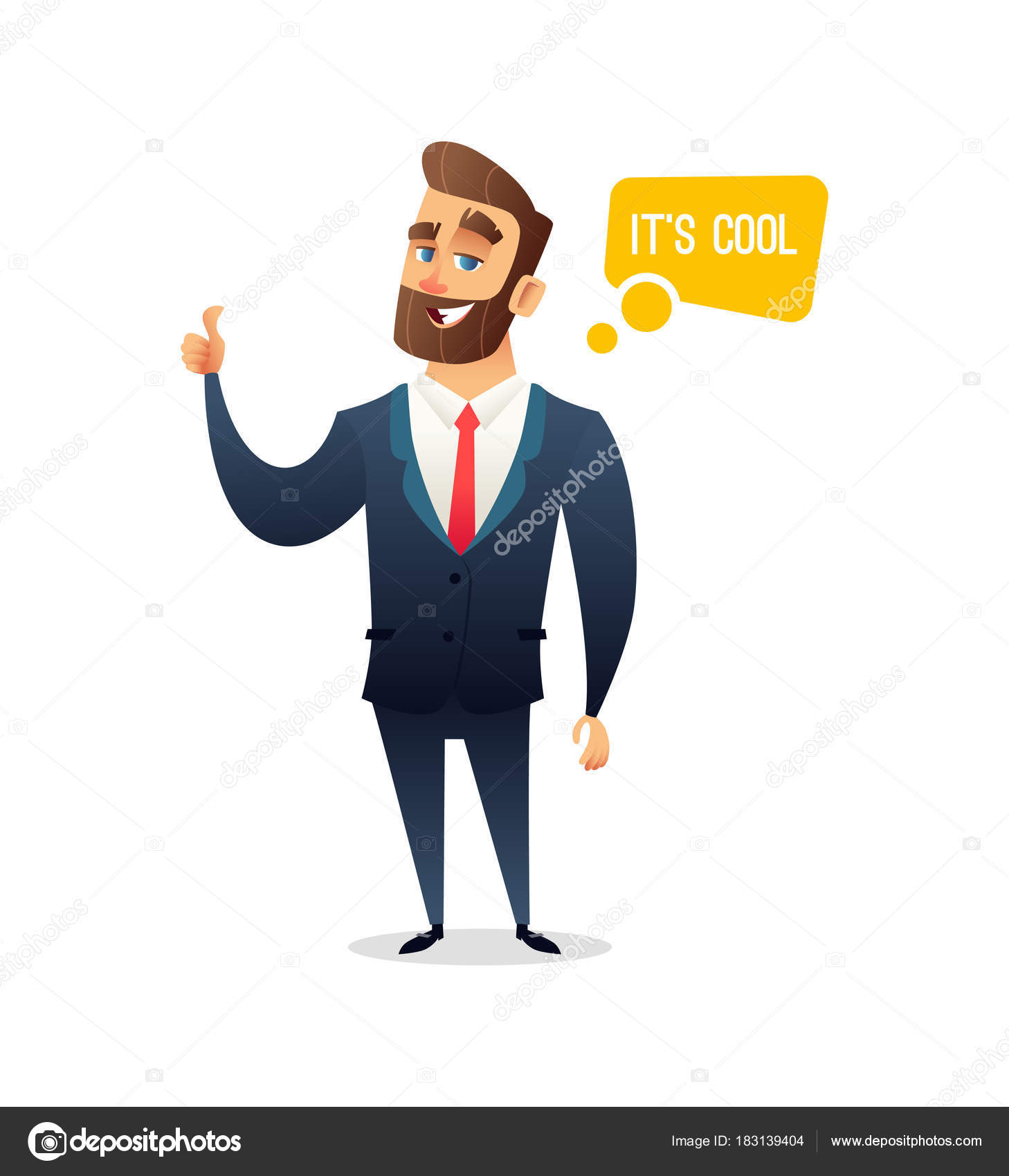 Successful beard businessman character gives thumb up. Successful man, Smile, finger agreement, say some. Business concept illustration Stock Vector Image by ©DemianVS #183139404 Successful beard businessman character gives thumb up. Successful man, Smile, finger agreement, say some. Business concept illustration Stock Vector Image by ©DemianVS #183139404