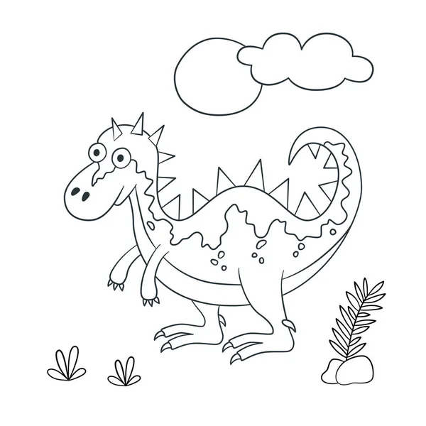 Niedlicher Dinosaurier. Dino. Vektor-Illustration im Doodle und Cartoon-Stil — Stockvektor