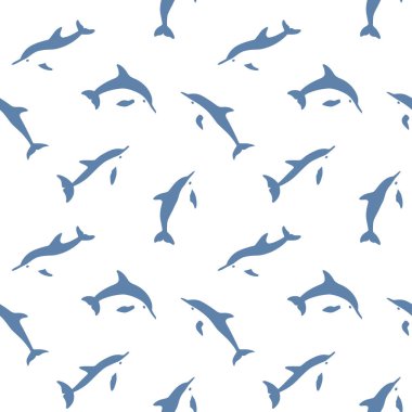 Yunus dikişsiz desen. Soyut biçimdeki vektör illüstrasyonu