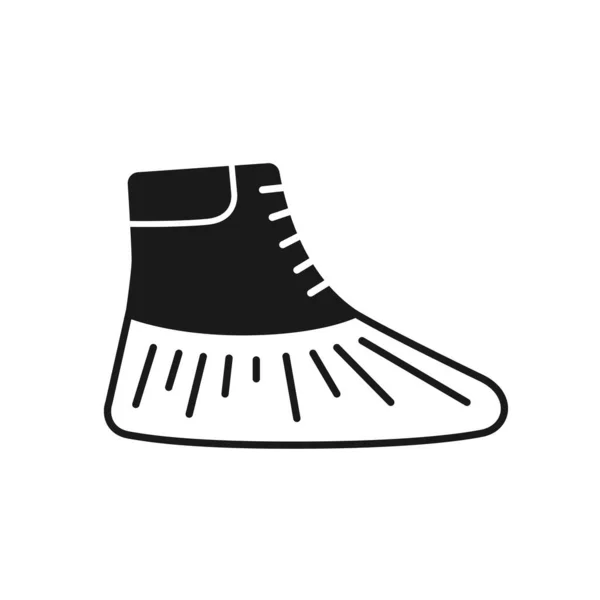Icono de cubiertas de zapatos. Cubiertas médicas protectoras. Signo aislado. Ilustración vectorial — Archivo Imágenes Vectoriales