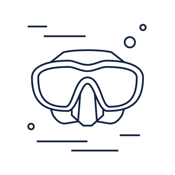 Icona della maschera da snorkeling. Attrezzature per immersioni subacquee e apnea. Illustrazione del vettore isolato — Vettoriale Stock