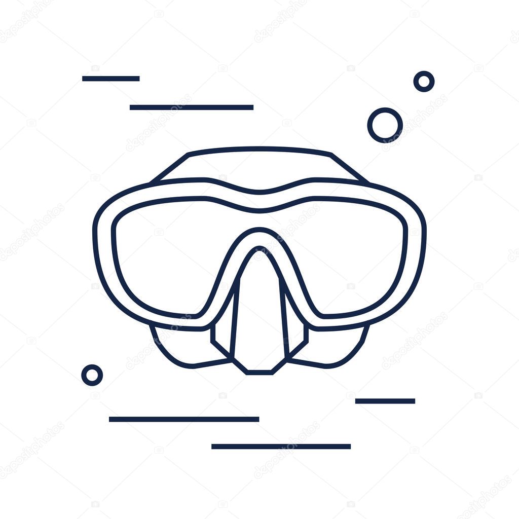 Snorkeling mask icon. Equipment for scuba diving and freediving. Isolated vector illustration
