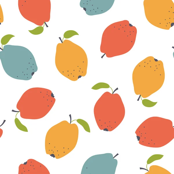 Frutas de membrillo. Patrón sin costura abstracto para tela, envoltura o papel pintado. Ilustración vectorial — Archivo Imágenes Vectoriales