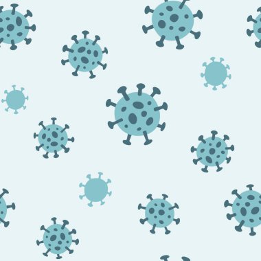 Coronavirus. Kusursuz el çizimi desen.