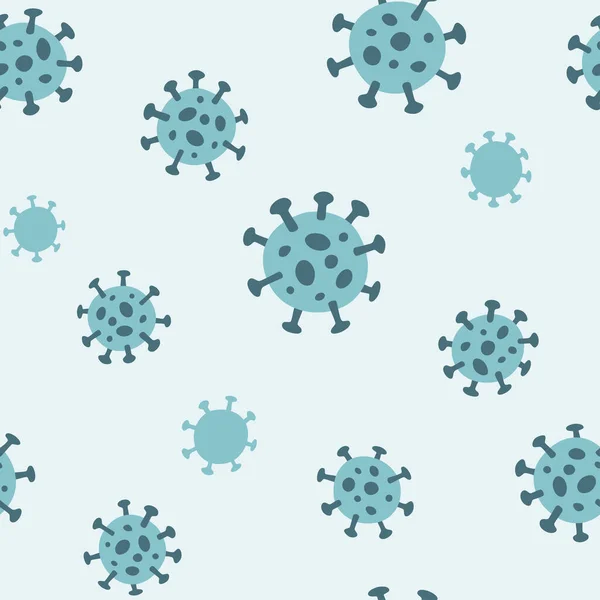 Coronavirus. Nahtloses handgezeichnetes Muster. — Stockvektor