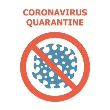 Corona Virüsü Önleme Çizimi. Coronavirus karantinasının sembolü. Vektör illüstrasyonu