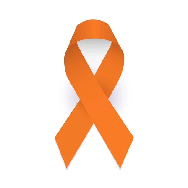 Multiple Sklerose Orange Awareness Ribbon. Symbol der verbreiteten Sklerose. — Stockvektor