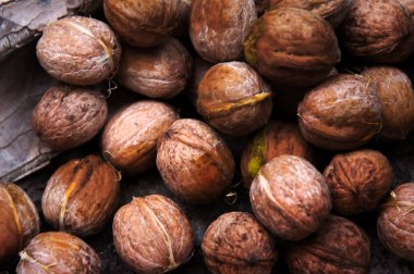 Toptan bir sürü taze ceviz. Ceviz Arkaplanı
