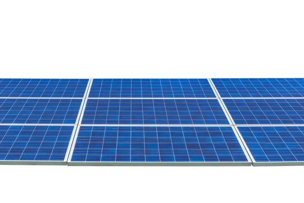 Фотоелектричні сонячні панелі ізольовані на білому фоні — стокове фото