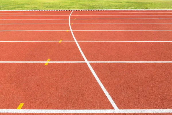 athletics running track lanes cover with red rubber