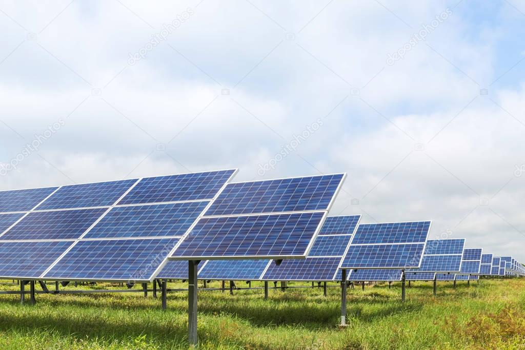 solar panels  in power station  