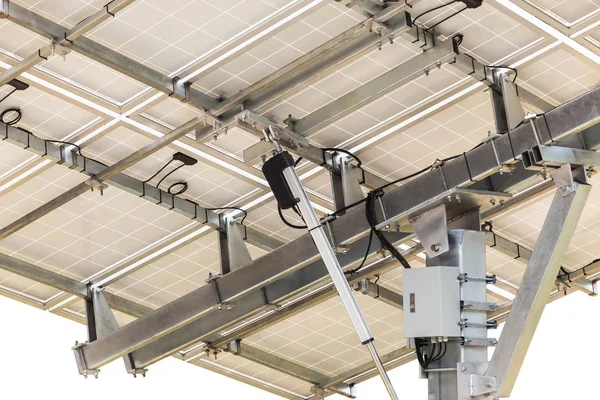 Volver vista lateral paneles solares fotovoltaicos —  Fotos de Stock