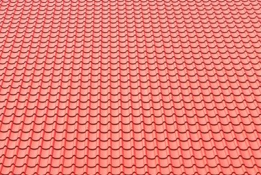 Oluklu Tay tarzı desenler arka plan dokulu kırmızı kiremit çatılar yakın çekim