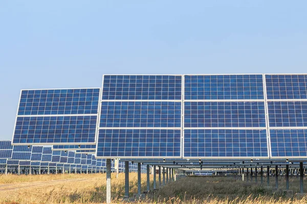 Células Solares Silício Policristalino Célula Fotovoltaica Estação Planta Solar Convertem — Fotografia de Stock