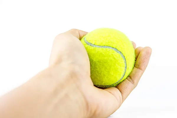 Gyönyörű Kezek Kezében Tenisz Labda — Stock Fotó