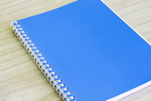 Libro Azul Blanco Libro Portada Vacía Espiral Papelería Útiles Escolares —  Fotos de Stock