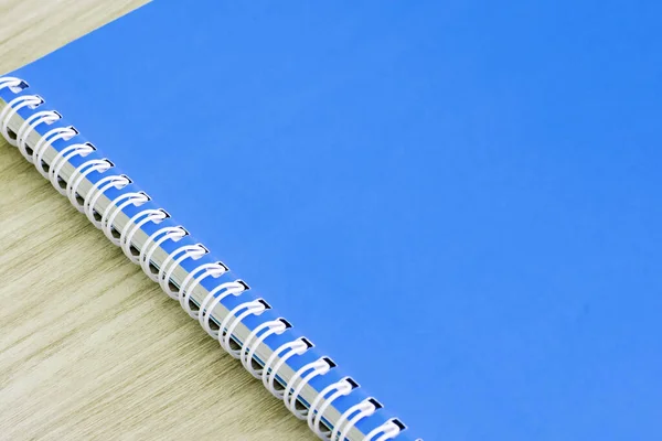 Blanko Blaues Buch Leer Umschlag Buch Spirale Schreibwaren Schulbedarf Für — Stockfoto