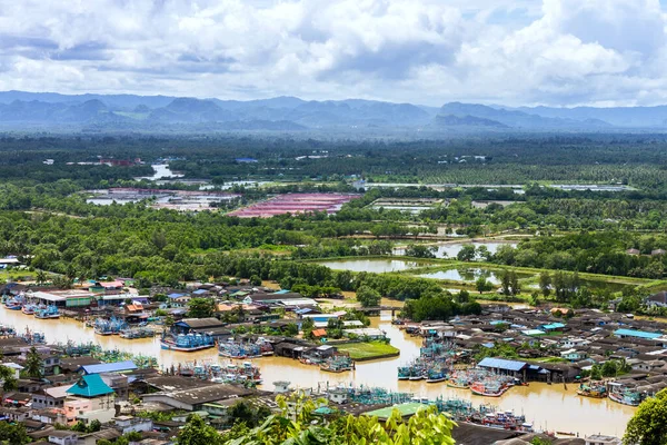 Vista Panorámica Fishing Village Tailandia —  Fotos de Stock