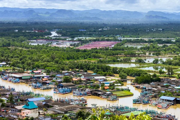 Vista Panorámica Fishing Village Tailandia —  Fotos de Stock
