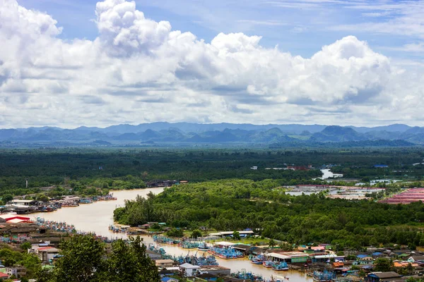 Vista Panorámica Fishing Village Tailandia —  Fotos de Stock