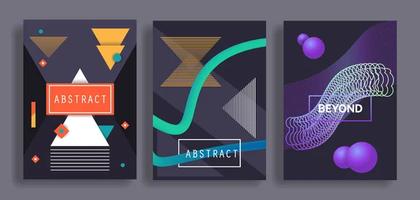 Cubiertas geométricas con gradientes dinámicos formas fluidas. ilustración vectorial eps 10 — Vector de stock