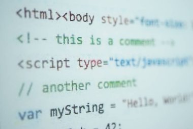 Dijital Java kod metni. Bilgisayar yazılım kodu kavramı. Programlama kodlaması.