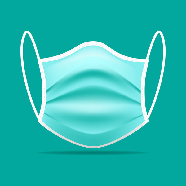 Isolated medical face mask on background. Pandemic covid-19 virus and protection coronavirus concept. Vector illustration design.