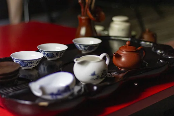 Tea Ceremony Set Preparation Tea — Stock Photo, Image