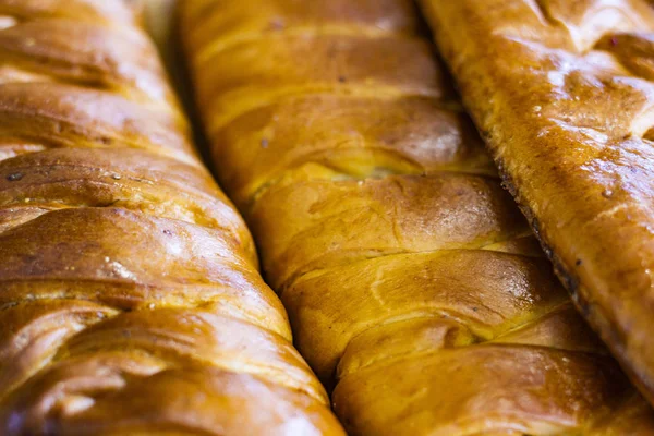 Pekařské Výrobky Koláče Buchty Chléb Pečivo — Stock fotografie