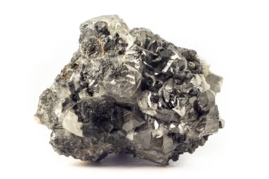 Rock of cerussite mineral from Marocco isolated on a pure white background. clipart