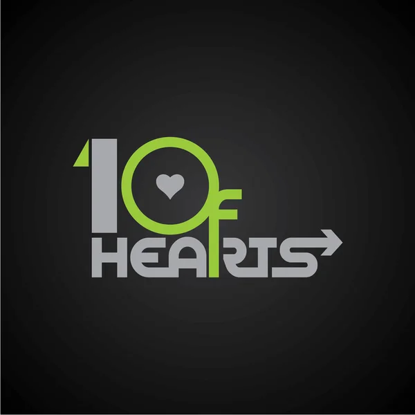 Logotipo de diez de corazones — Archivo Imágenes Vectoriales
