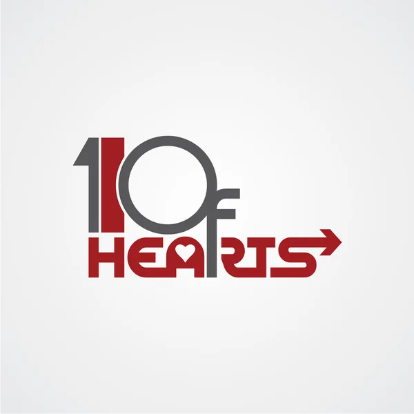 Dez de logotipo de corações —  Vetores de Stock