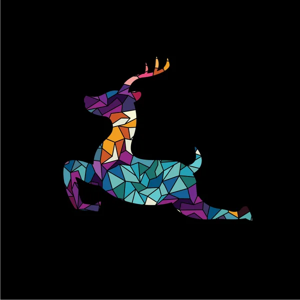 Colorful deer logo — Stockový vektor