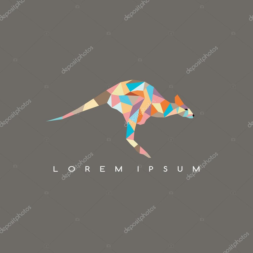 Vector Kangaroo illustration of colorful  logo