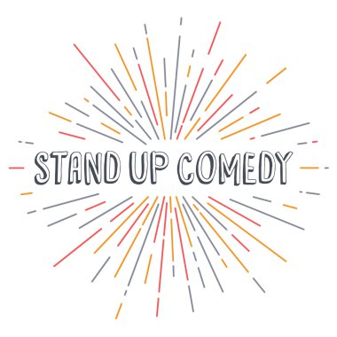 stand up comedy text show clipart