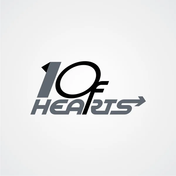 Десять сердець логотип — стоковий вектор