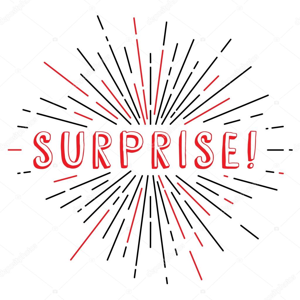 Surprise inscription with sunrays Stock Vector by ©vectorfirst 127410624