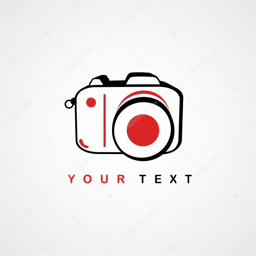 Photo camera logo, vector illustration
