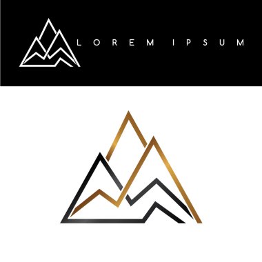 Overlapped lined mountains symbol clipart