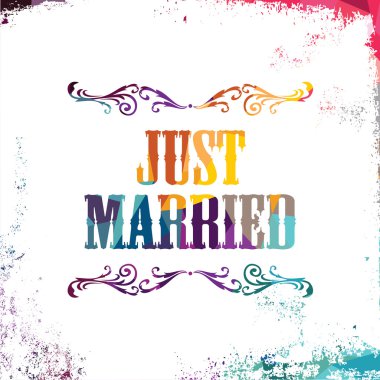 Sadece evli renkli geometrik selamlar 