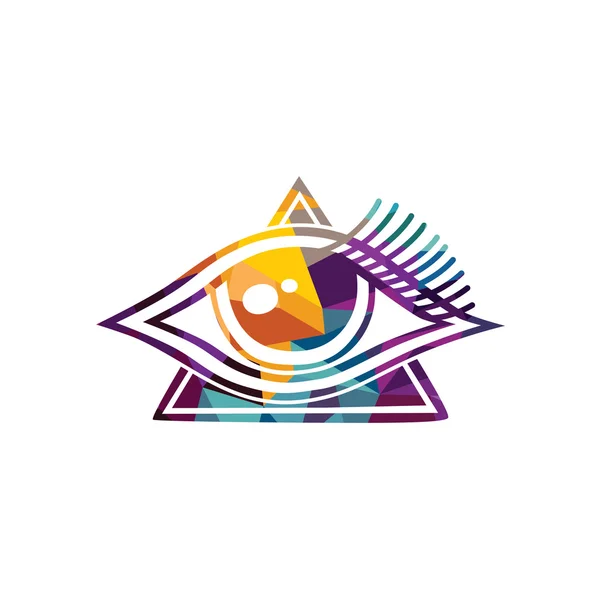 Abstract kleurrijk driehoek oog — Stockvector