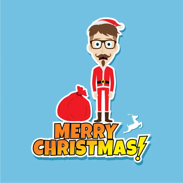 Skinny santa claus, thème de Noël — Image vectorielle