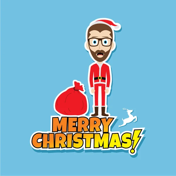 Skinny santa claus, thème de Noël — Image vectorielle