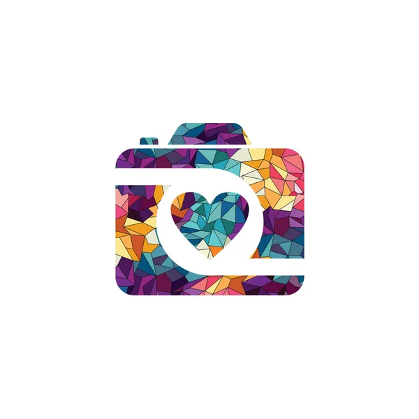 Logotipo de fotografia geométrica colorida — Vetor de Stock