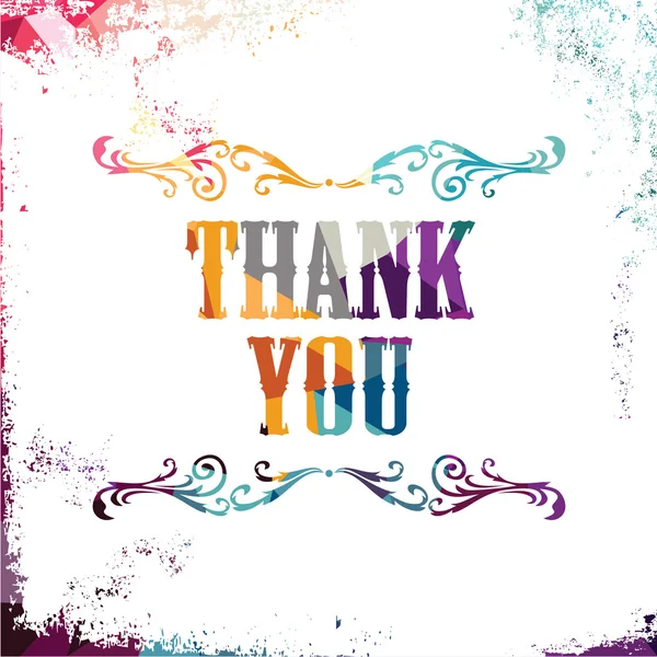 Thank you colorful geometrical illustration — Stock Vector