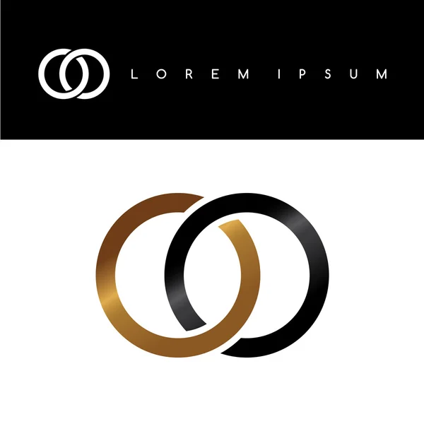 Два кола, що перекриваються пов'язаний логотип — стоковий вектор