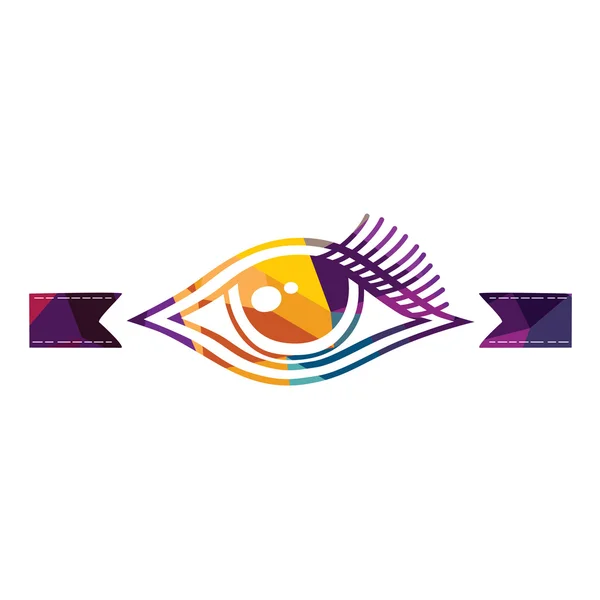抽象的なカラフルな三角形の目 — ストックベクタ