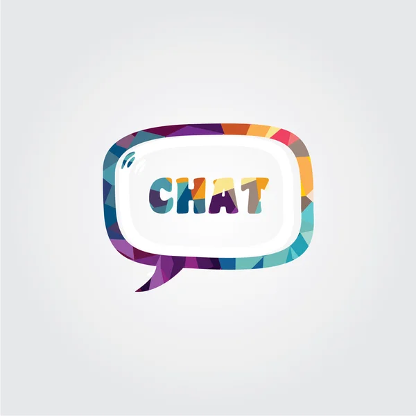 Colorful geometrical chat illustration — Stock Vector