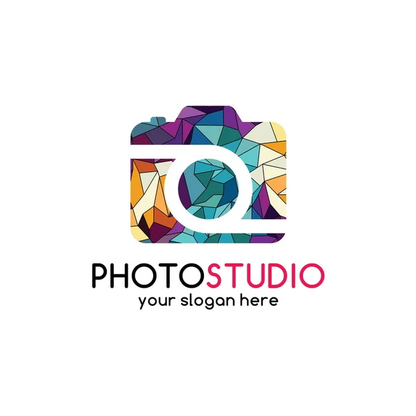 Logo de photographie géométrique coloré — Image vectorielle