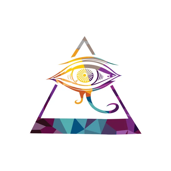カラフルな三角形で抽象的な目 — ストックベクタ